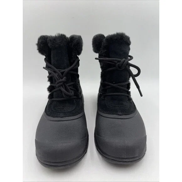 SOREL Womens Snow Angel Black Suede/Leather Snow Boots Size 10 M - Picture 2 of 6